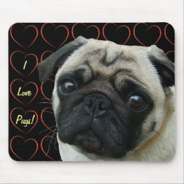 I Kärlek Pugs med Hearts Musmatta