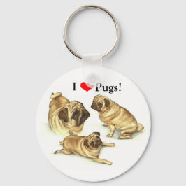 I Kärlek Pugs Nyckelring