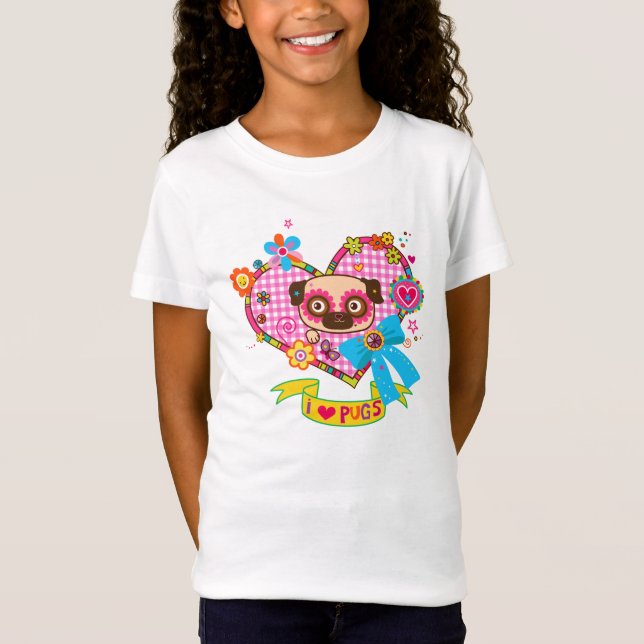 I Kärlek Pugs! Shirt #3 T (Framsida)