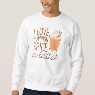 I Kärlek Pumpkin Spice A Latte Lång Ärmad Tröja