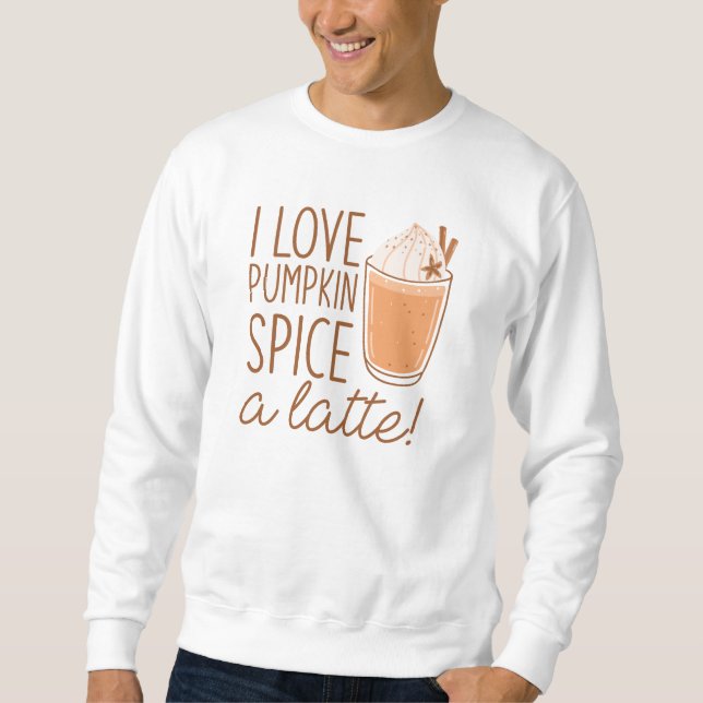 I Kärlek Pumpkin Spice A Latte Lång Ärmad Tröja (Framsida)