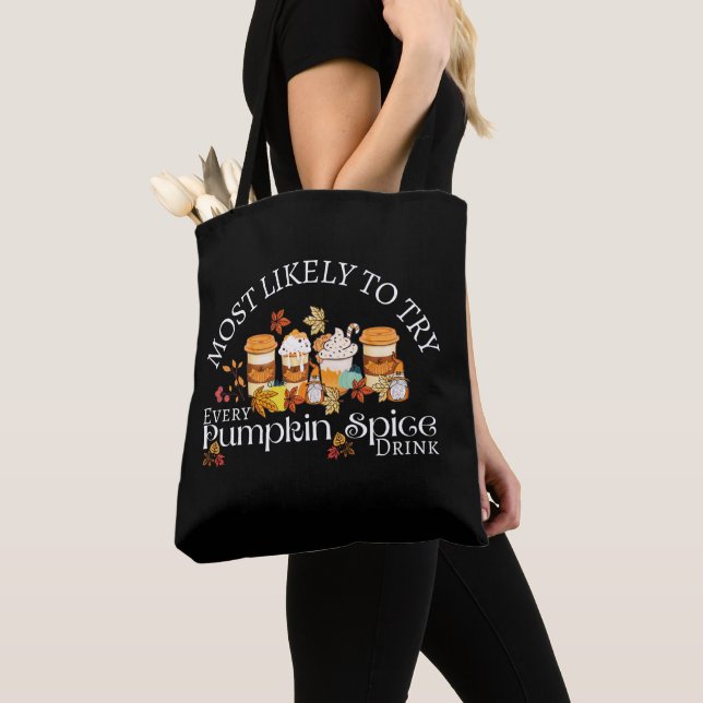 I kärlek Pumpkin Spice Drinks Tote Bag Tygkasse (Närbild)