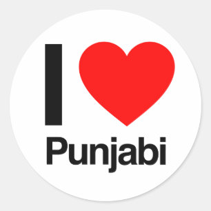 i kärlek punjabi runt klistermärke