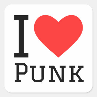 I kärlek punk fyrkantigt klistermärke