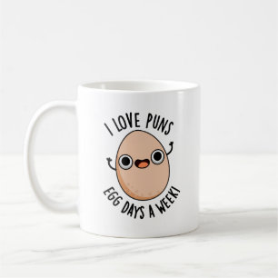 I Kärlek Puns Egg Days A Week Funny Food Pun Kaffemugg