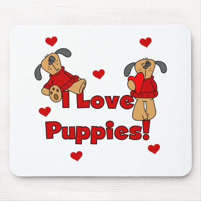 I Kärlek Puppies Tshirts och Gifts Musmatta (Framsidan)