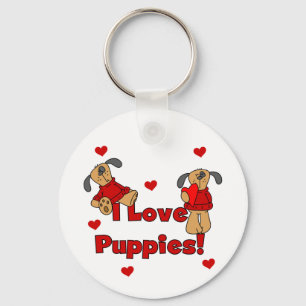 I Kärlek Puppies Tshirts och Gifts Nyckelring
