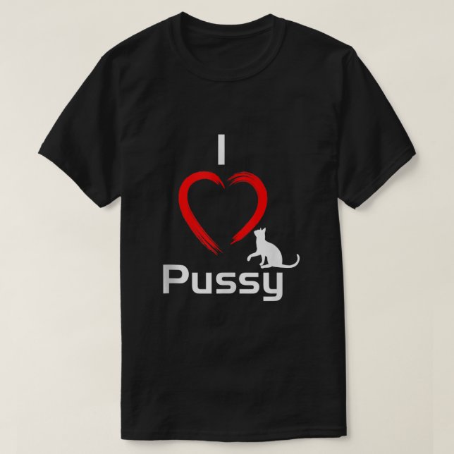 I Kärlek Pussy Funny superskoj Cat Tanktop6274 T Shirt (Design framsida)