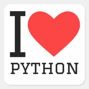 I kärlek Python Fyrkantigt Klistermärke