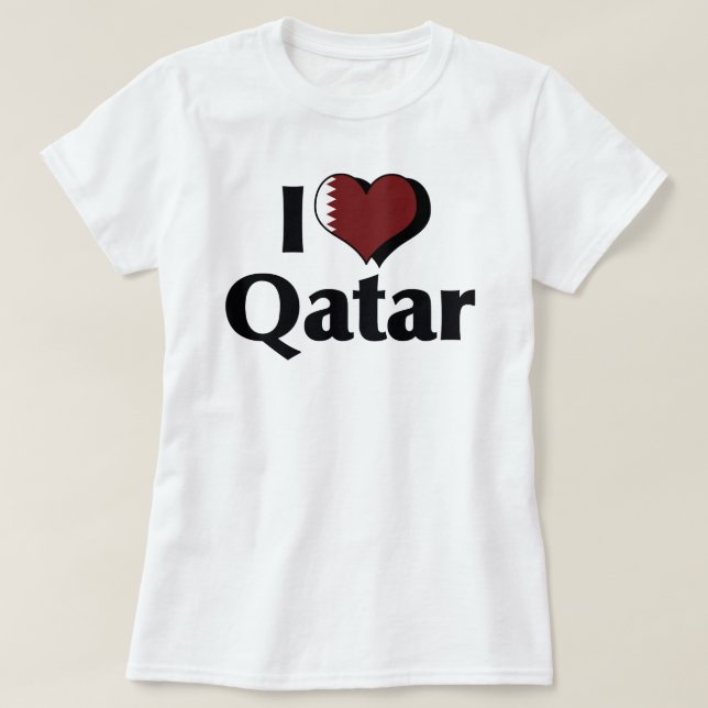 I Kärlek Qatar Flagga Shirt T-shirt (Design framsida)