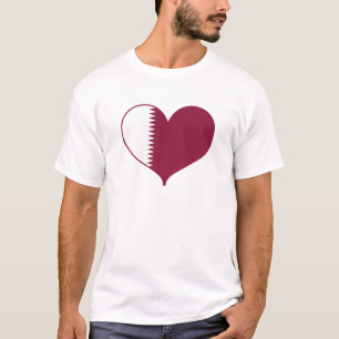 I Kärlek Quatar Flagga T Shirt