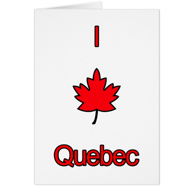 I Kärlek Quebec OBS Kort (Framsidan)
