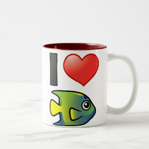I Kärlek Queen Angelfish Två-Tonad Mugg
