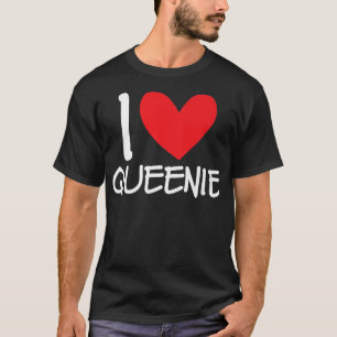 I Kärlek Queenie Namn Heart Personlig Girl Woman T Shirt