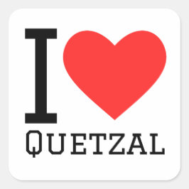 I kärlek quetzal fyrkantigt klistermärke