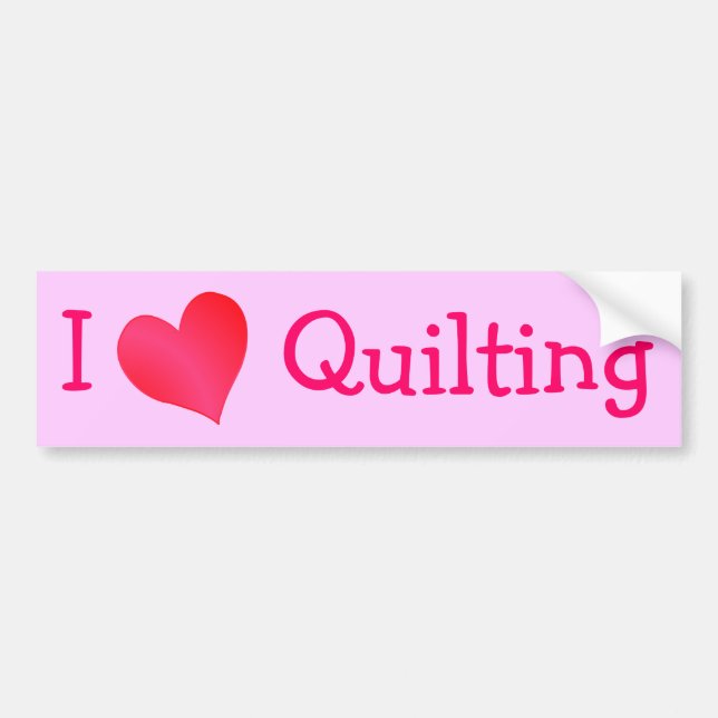 I Kärlek Quilting Bildekal (Framsidan)