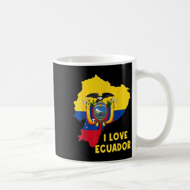 I Kärlek Quito Hej Ecuador Karta Flagga Proud Ecua Kaffemugg (Höger)