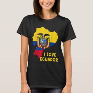 I Kärlek Quito Hej Ecuador Karta Flagga Proud Ecua T Shirt