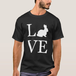 I Kärlek Rabbit Bunny Silhouette Animal Lover Whit T Shirt