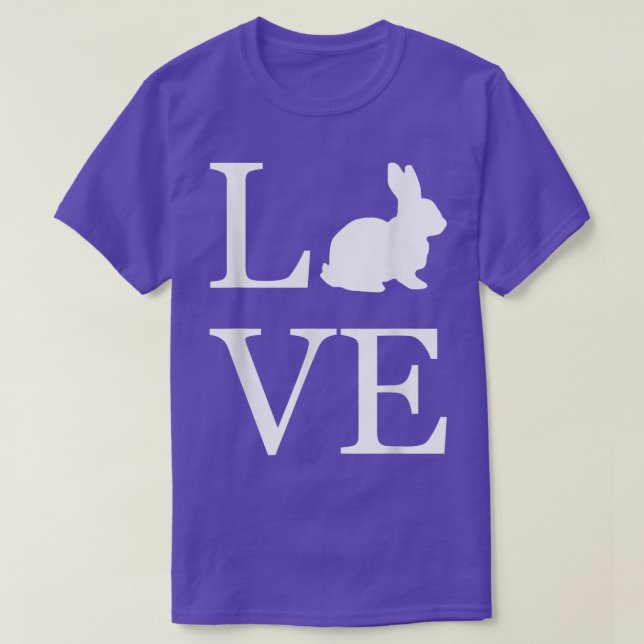I Kärlek Rabbit Bunny Silhouette Animal Lover Whit T Shirt (Design framsida)