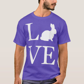I Kärlek Rabbit Bunny Silhouette Animal Lover Whit T Shirt