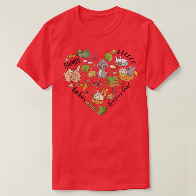 I Kärlek Rabbits Bunny Kärlek Heart Rabbit Bunny M T Shirt (Design framsida)
