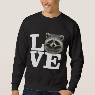I Kärlek Raccoons Funny Raccoon Kärlek Gift Cute R Lång Ärmad Tröja