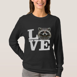 I Kärlek Raccoons Funny Raccoon Kärlek Gift Cute R T Shirt