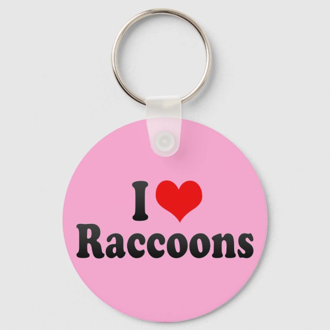 I Kärlek Raccoons Nyckelring (Framsida)