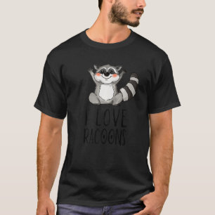 I Kärlek Racoons Cute Animal Kärlek Pet Quote T Shirt