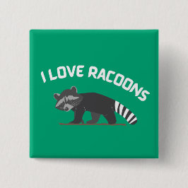 I Kärlek Racoons Knapp
