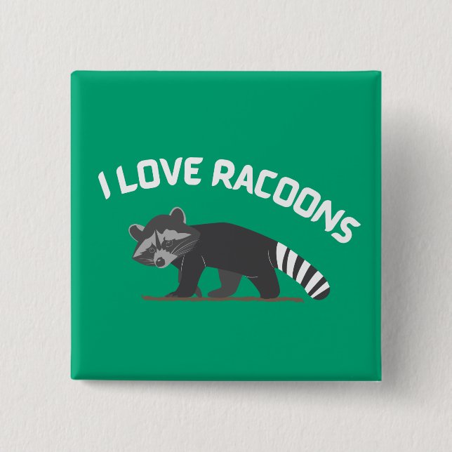 I Kärlek Racoons Knapp (Framsida)