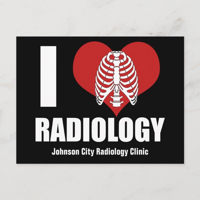 I Kärlek Radiology Coola Anpassningsbar Radiolog C Vykort (Framsida)
