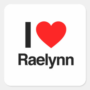 i kärlek raelynn fyrkantigt klistermärke