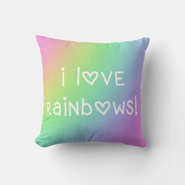 "I Kärlek Rainbows" Dekorativ kudde (Framsida)