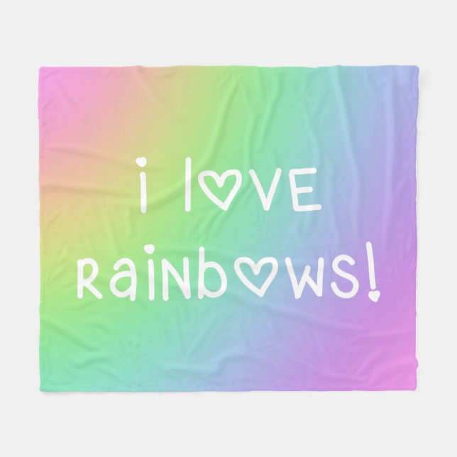 I Kärlek Rainbows Fleece Blanket (Framsidan (Horisontell))