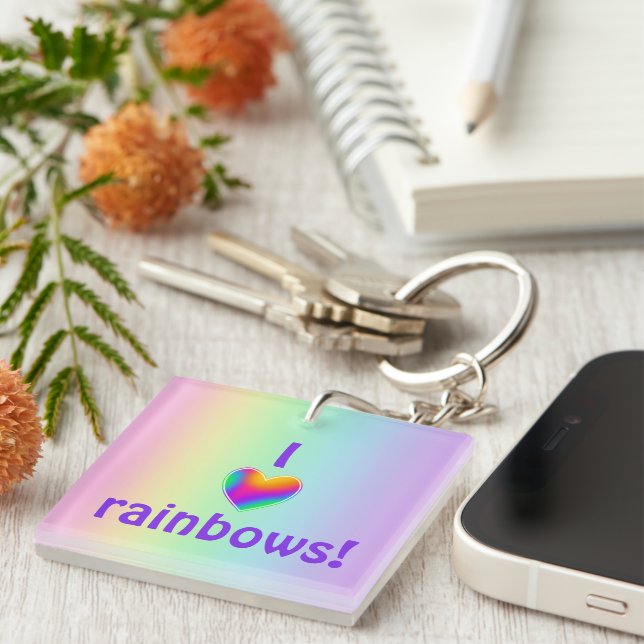 I Kärlek Rainbows Keychain (Högra Framsidan)