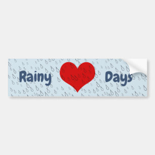 I Kärlek Rainy Days Bildekal