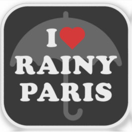I Kärlek Rainy Paris - v2 Klistermärken