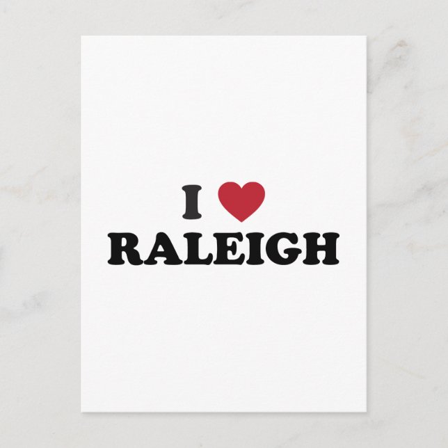 I Kärlek Raleigh North Carolina Vykort (Framsida)