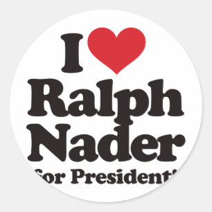 I Kärlek Ralph Nader för talman Runt Klistermärke
