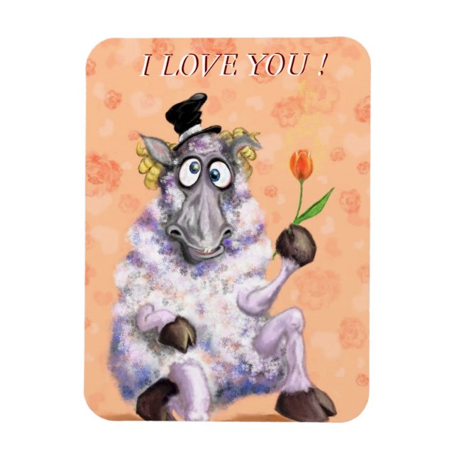 I Kärlek Ram - jag Kärlek You - lägg till texten / Magnet (Vertikal)