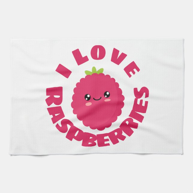 I kärlek Raspbär Kökshandduk (Horisontell)