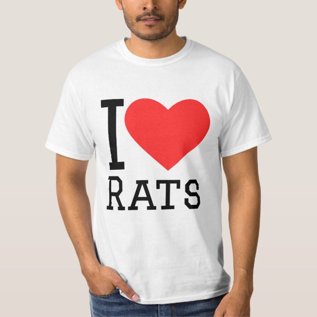 I KÄRLEK RÅTTOR T SHIRT (Framsida)