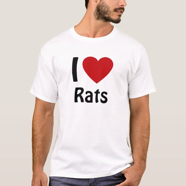 I KÄRLEK RÅTTOR T SHIRT (Framsida)