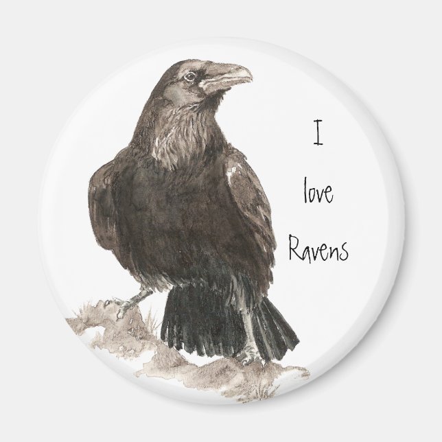 I kärlek Ravens Fridge Magnet (Framsidan)