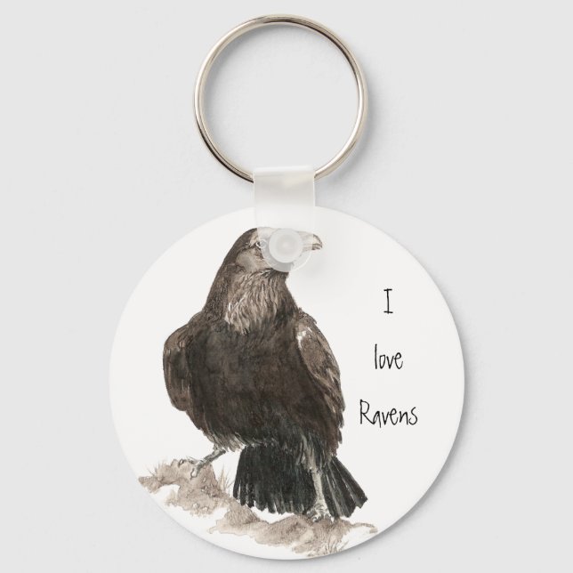 I kärlek Ravens Keychain Nyckelring (Framsida)