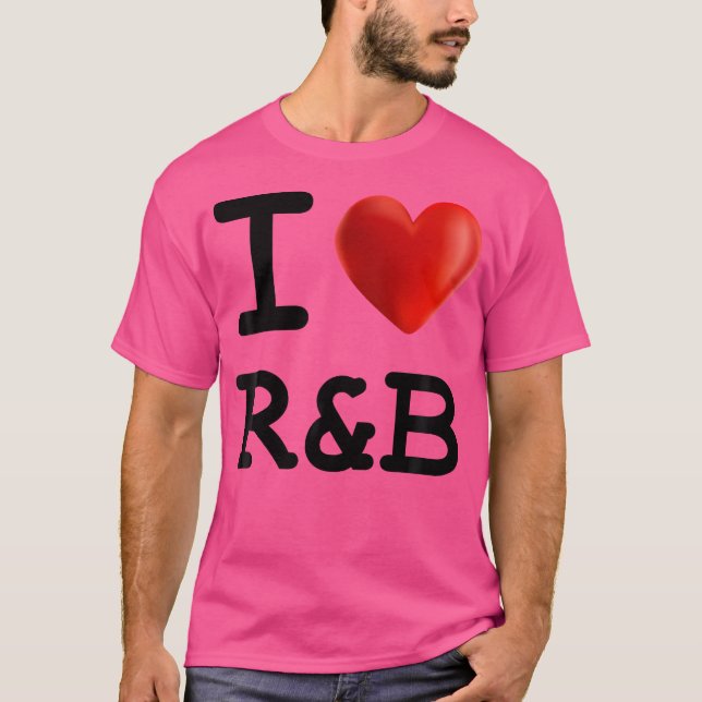 I Kärlek Rb Music Heart T Shirt (Framsida)
