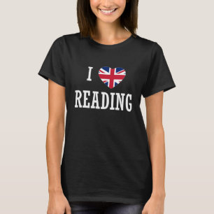 I Kärlek Reading England Union Jack Flagga Heart E T Shirt