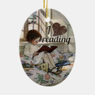 I Kärlek Reading Julgransprydnad Keramik